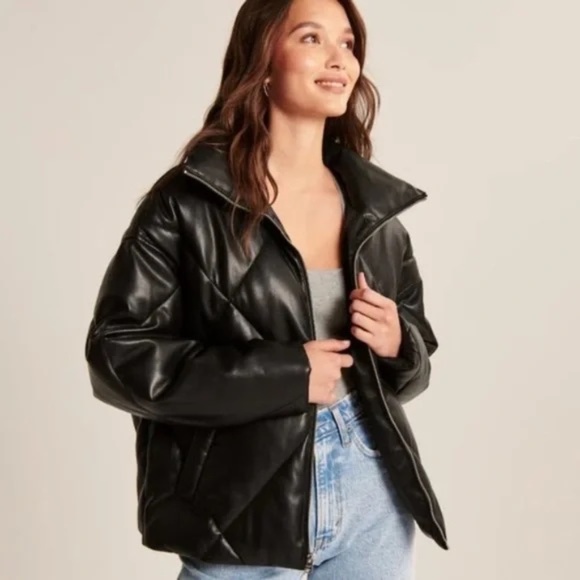 Abercrombie Oversized Leather Jacket - Picture 4 of 5